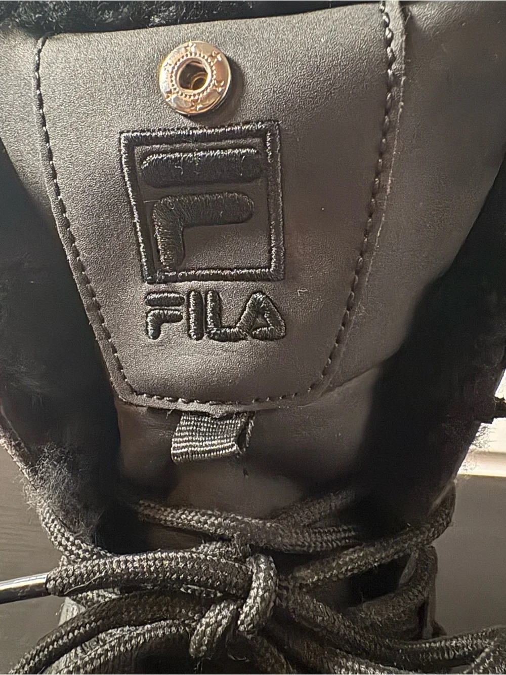 FILA Disruptor Shearling Black Chunky Sneaker Winter Boots Fold Down 6.5